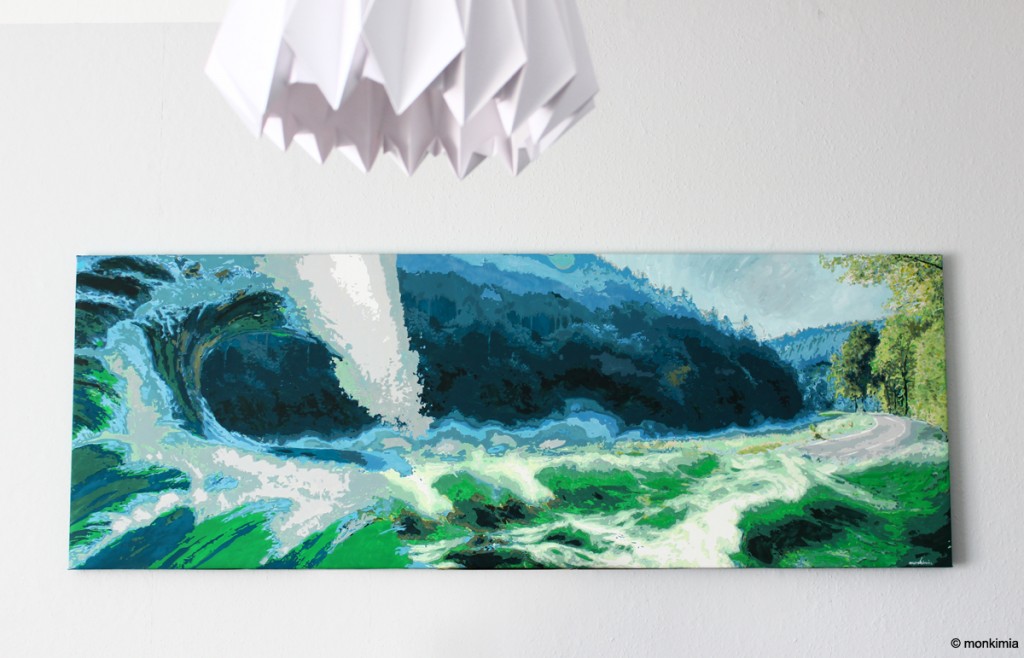Kunstmeile Lichtenberg Leinwand Überflutung