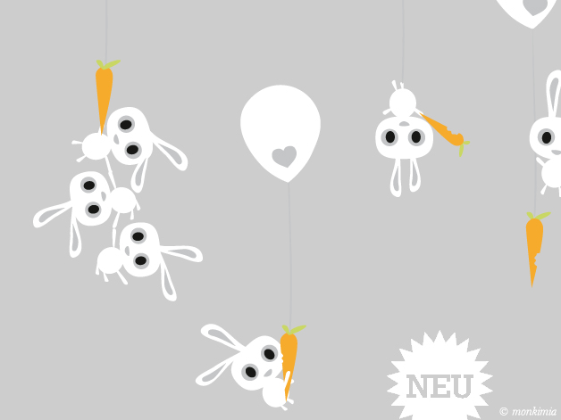 Wandtattoo Hasen Luftballon Kinderzimmer
