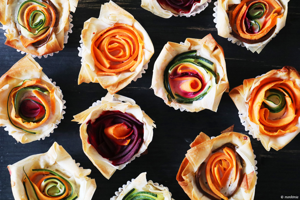 Filoteig Gemüse-Rosen Rezept