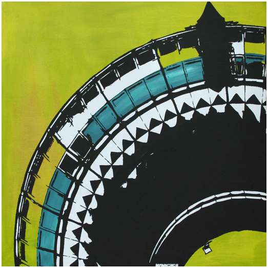 Monkimia – Fernsehturm 50cm x 50cm – VERKAUFT